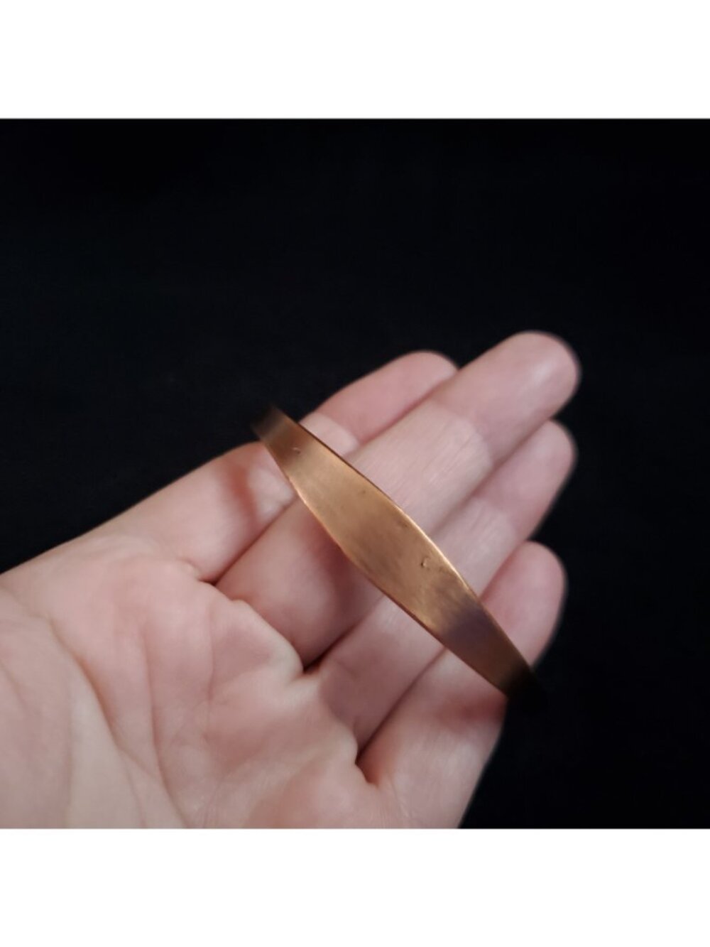 Vintage Copper Cuff Bracelet 6.25" Modernist Minimalist - Picture 9 of 10